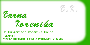 barna korenika business card